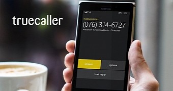Lumia smartphone with Truecaller