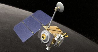 Artist's rendition of the LRO in lunar orbit
