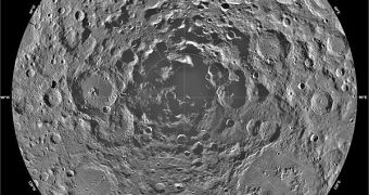 This is a view of craters at the lunar south pole, some of which contain water-ice deposits