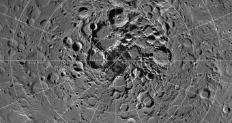 A low-resolution version of the new LRO mosaic image covering the lunar north pole