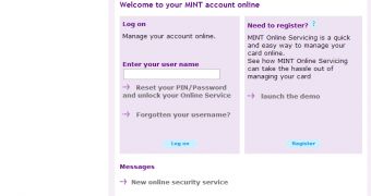 MINT phishing website