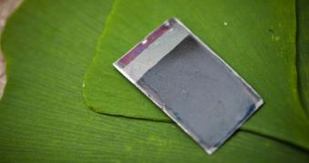 This artificial leaf is a device that can harness sunlight to split water into hydrogen and oxygen without needing any external connection