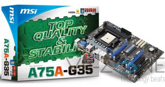 MSI A75A-G35 FM1 motherboard for AMD Llano processors