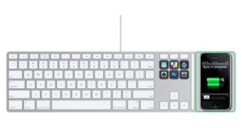 Apple Keyboard holds iPod/iPhone, sports OLED-based customizable keys - concept