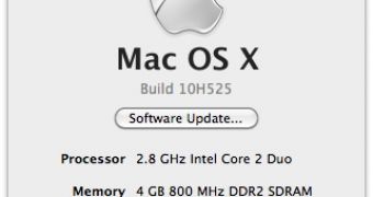 About this Mac screen showing Mac OS X 10.6.5 Build 10H525 installed