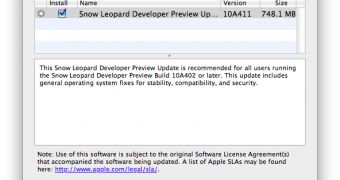 Snow Leopard Build 10A411 shows up in developers' Software Updaters