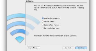 Wi-Fi Diagnostics application interface