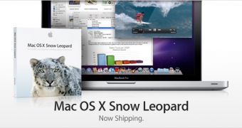 "Mac OS X Snow Leopard Now Shipping" banner