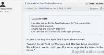 Mac, PC Support for iOS 4.2 AirPrint Cancelled - Report