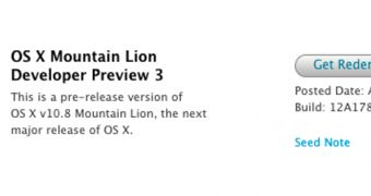OS X Mountain Lion DP3 offered to developers