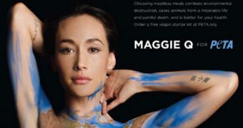 Maggie Q Wears Nothing but Paint in New PETA Ad