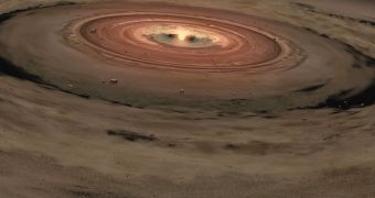 Artist's rendition of a protoplanetary disk around a new star