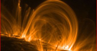 Magnetic reconnection event on the surface of the Sun