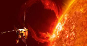 A rendition of Solar Observer investigating the Sun's heliosphere