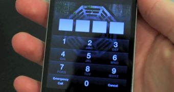 Screnshot from the video demonstrating the iOS 4.1 passcode lock security flaw