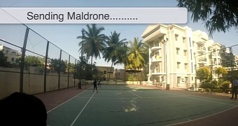 Maldrone is sent while the drone is on auto-pilot