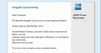 Fake American Express email (click to see full)