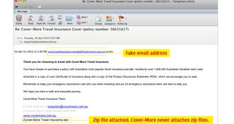 Malware Alert: Cover-More Travel Insurance Cover