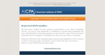 Fake AICPA notification
