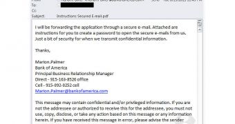 Fake Bank of America email