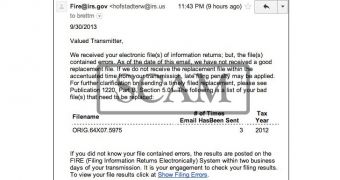 Fake IRS email
