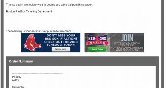 Fake Red Sox ticket purchase emails