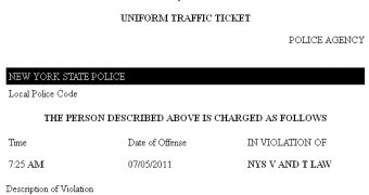 Fake traffic ticket email