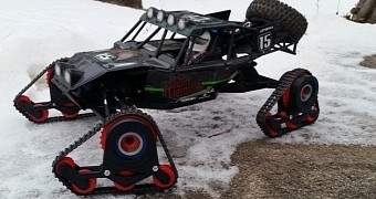 RC snow tracks installed on the Twin Hammer