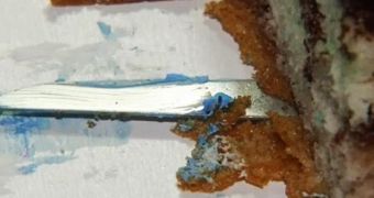 A resident of Lewiston, Maine finds a knife in a Walmart cake