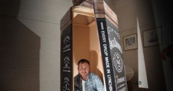 Man wants his funeral to be a celebration, pays $50,000 for a coffin shaped like a bottle of whiskey