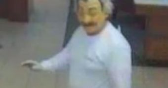 The Sarasota County Sheriff's Office reports that a man has robbed a bank in a sophisticated Einstein costume