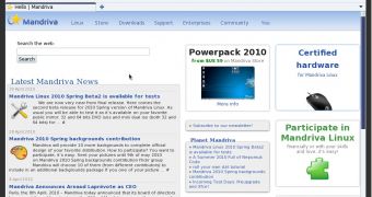 Mandriva Linux 2010 Spring Beta 2 with Mozilla Firefox and LXDE
