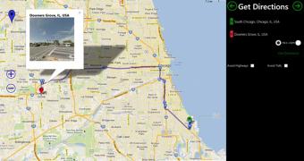 The app allows Windows 8 users to access Google Maps from the Metro UI
