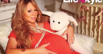 Mariah Carey posing pregnant in the babies’ nursery