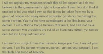 A Marine vet writes a heartfelt anti-gun-control letter