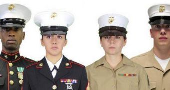 Marines are upset over "girly" new hats (right)