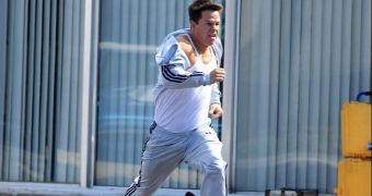 Mark Wahlberg on the set of Michael Bay’s “Pain and Gain,” will be in “Transformers 4” as well