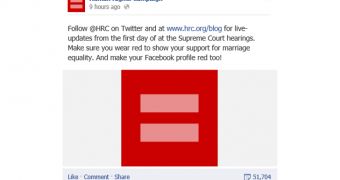 Marriage Equality Sign Debuts, Facebook Goes Red