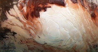 A view of Mars' south polar ice cap