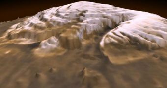 Computer model of Mars' north polar regions
