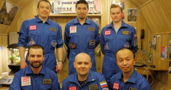 This is the six-astronaut crew that is currently conducting the Mars500 experiment