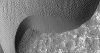 Martian sand dunes can migrate several yards per year, MRO data indicate