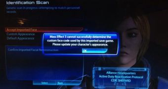 The face import error from Mass Effect 3