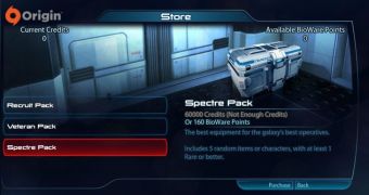 The new equipment packs in Mass Effect 3