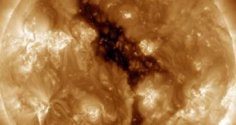 Massive Coronal Hole Observed on the Sun
