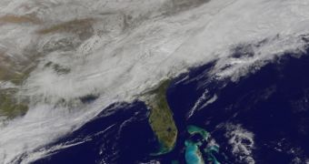 NOAA's GOES-East satellite imaged these snowstorm clouds over the United States on March 3, 2014