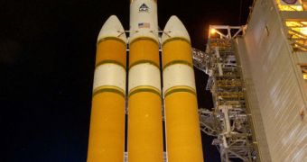 This is a view of the Delta 4-Heavy delivery system, that blasted off from the VAFB SLC-6 yesterday