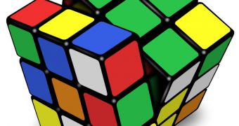 This is a Rubik's Cube in a scrambled state