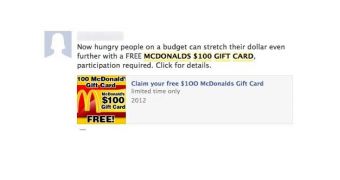 McDonald's Facebook scam